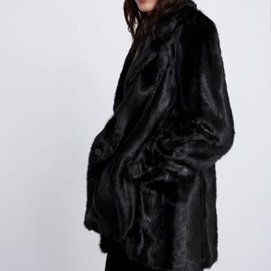 Zara Black Fur Coat